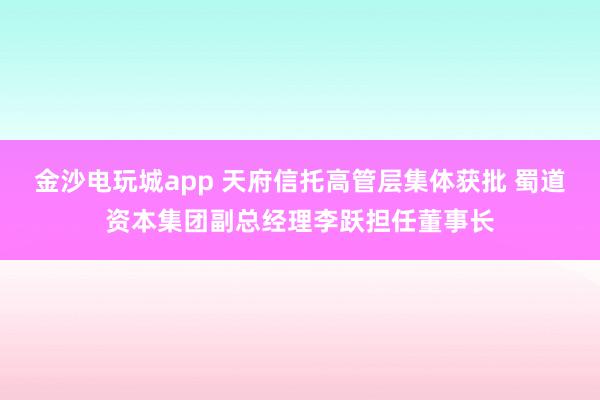 金沙電玩城app 天府信托高管層集體獲批 蜀道資本集團(tuán)副總經(jīng)理李躍擔(dān)任董事長