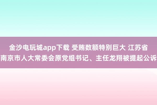 金沙電玩城app下載 受賄數(shù)額特別巨大 江蘇省南京市人大常委會原黨組書記、主任龍翔被提起公訴