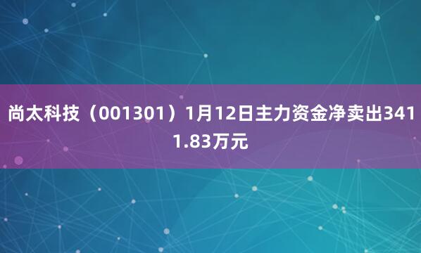 尚太科技(001301)1月12日主力資金凈賣出3411.83萬(wàn)元