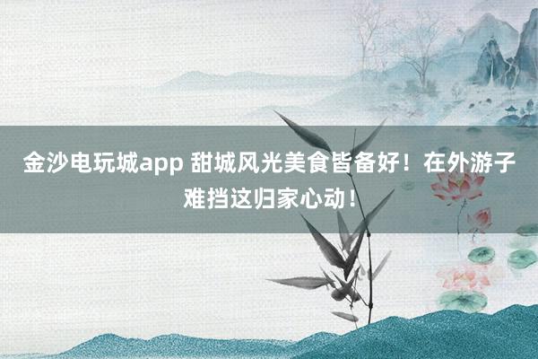金沙電玩城app 甜城風光美食皆備好!在外游子難擋這歸家心動!