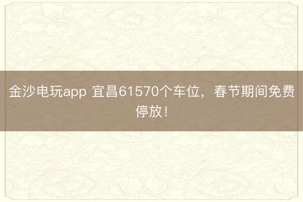 金沙電玩app 宜昌61570個車位,春節期間免費停放!